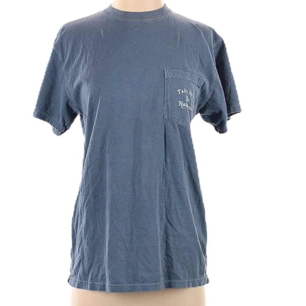 Lulu Simon Studio “Take Me to The Hamptons” Graphic Tee Size S Blue Cotton Casua